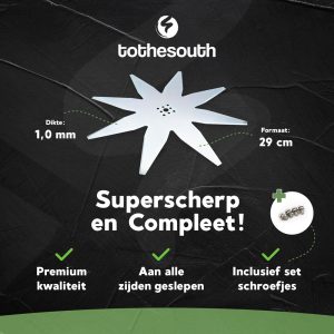 Artikelpromo robotmaaier mes geschikt voor Alpina, Ambrogio, Stiga, LawnBott, Lizard, Wiper & TECH Line - 8-tand - 29 cm - NL