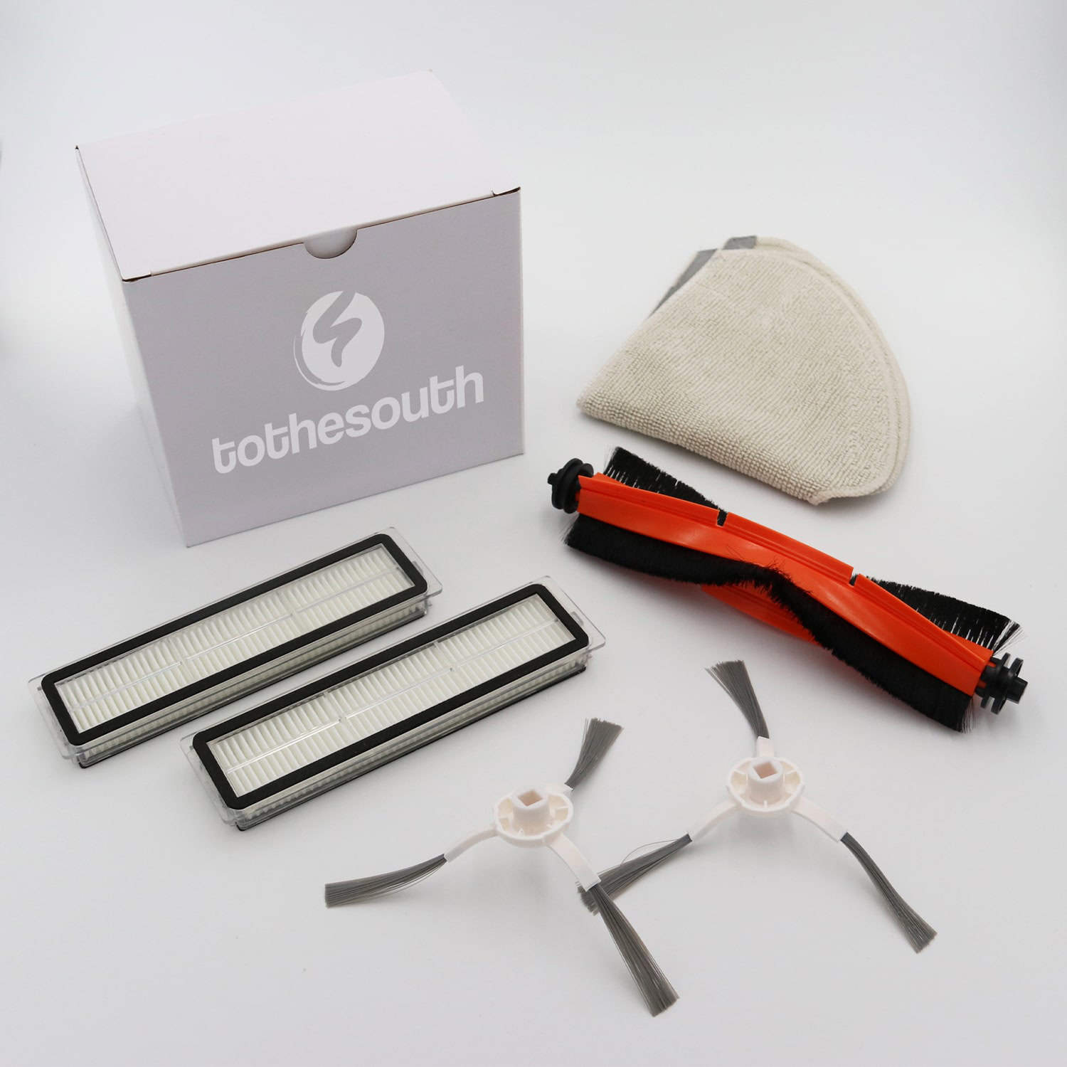 To the South® Onderhoudsset geschikt voor Dreame F9 Pro. 1 hoofdborstel, 2 zijborstels, 2 dweilen en 2 HEPA Filters.