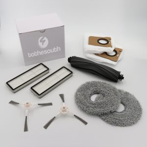 To the South® Onderhoudsset geschikt voor Dreame L10 Ultra. 1 hoofdborstel, 2 zijborstels, 2 dweilen, 2 HEPA Filters en 2 stofzuigerzakken.