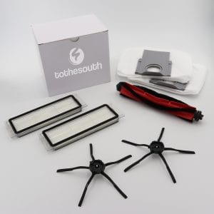 To the South® Onderhoudsset geschikt voor Roborock Q5+. 1 hoofdborstel, 2 zijborstels, 2 stofzuigerzakken en 2 HEPA Filters.