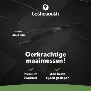 To the South® 35.8 cm Mulchmes geschikt voor Husqvarna (Rider), Jonsered, McCulloch, Partner & Zenoah voor een 94cm maaidek (set van 3 messen) - verpakking - artikelpromo
