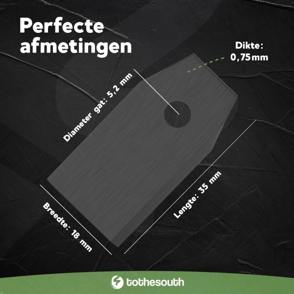 Florabest robotmaaier mesjes black coated - extra dik - afmetingen
