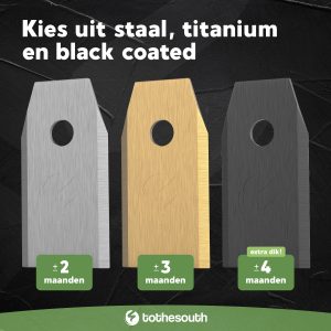 Robotmaaier mesjes - staal - titanium - black coated