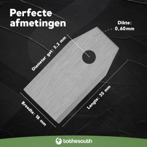 Yard Force robotmaaier mesjes staal - afmetingen