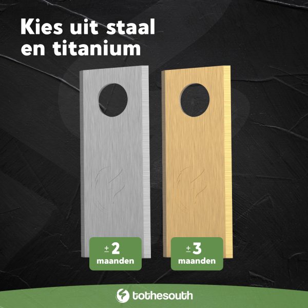 Belrobotics & Etesia robotmaaier mesjes - staal of titanium