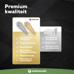 To the South® Universele Robotmaaier Mesjes geschikt voor o.a. Bosch Indego & Honda Miimo HRM 40 (Live) & HRM 70 Live - Staal & Titanium premium kwaliteit
