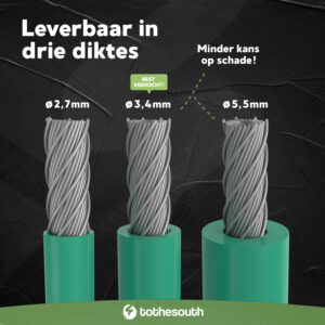 Robotmaaier perimeterdraad leverbaar in 3 diktes: 2.7mm, 3.4mm 5.5mm