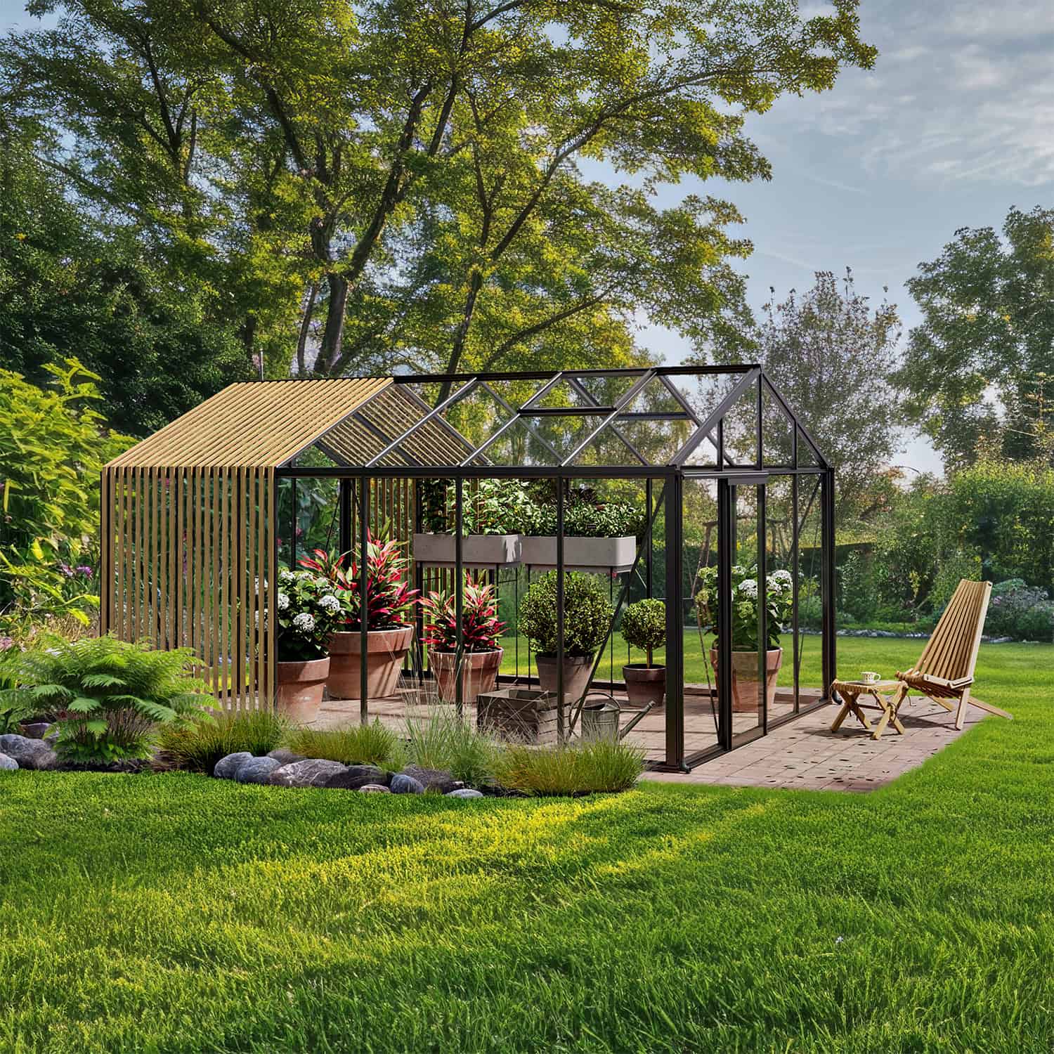 To the South® Premium Tuinkas – Classic Accoya Hout inclusief 4mm gehard veiligheidsglas