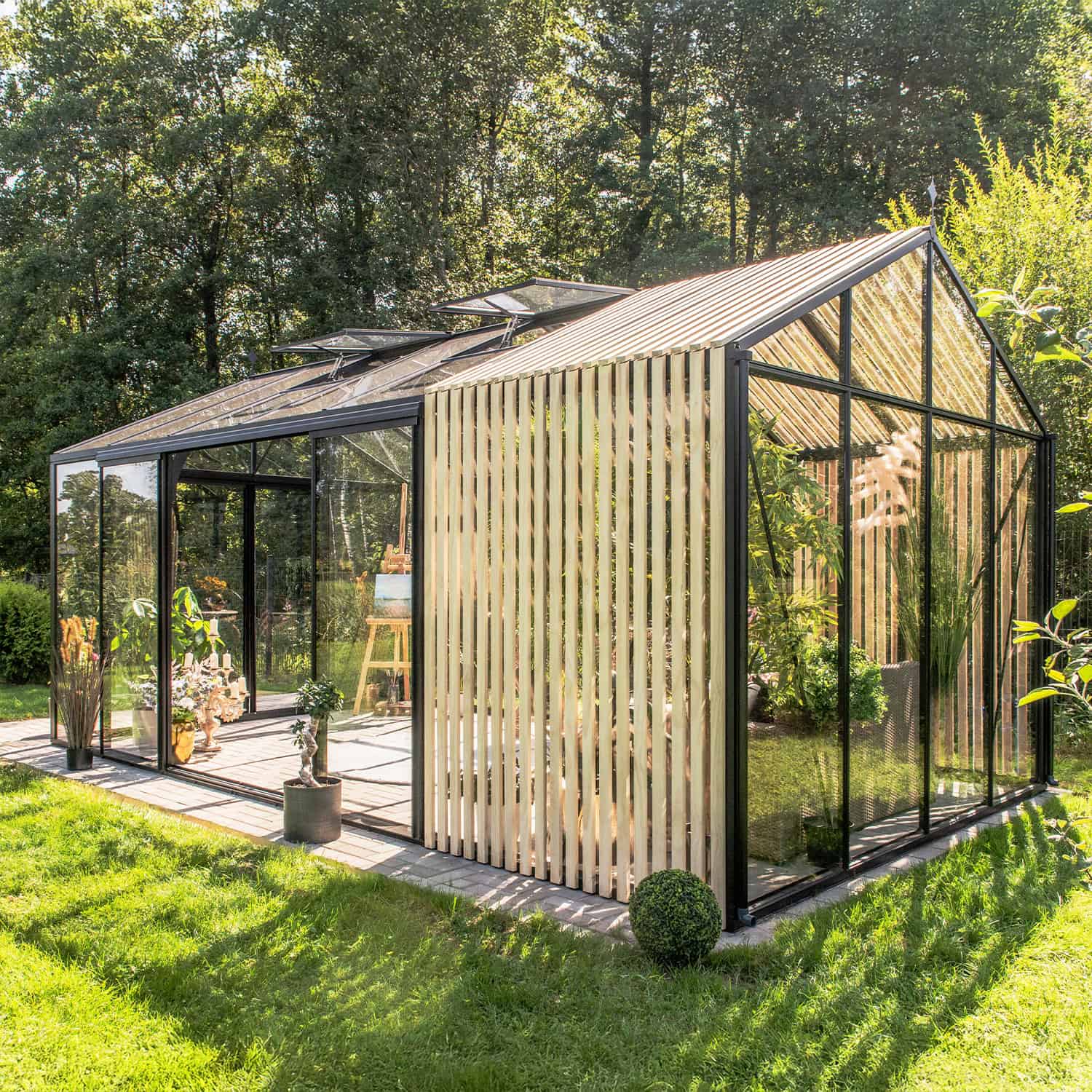 To the South® Premium Tuinkas – Classic Accoya Hout inclusief 4mm gehard veiligheidsglas