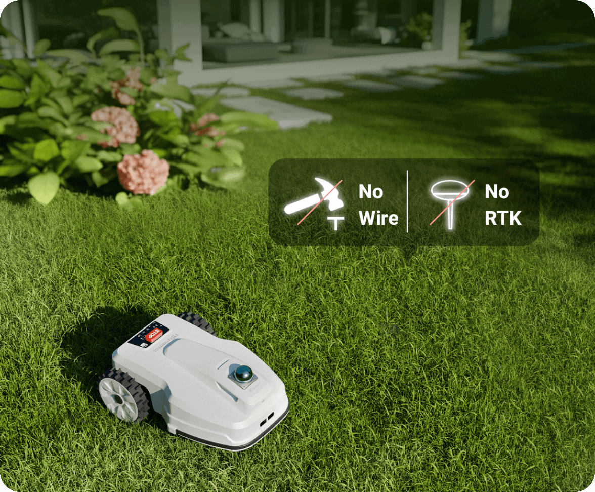Draadloze robotmaaier zonder perimeterdraad en zonder rtk basisstation